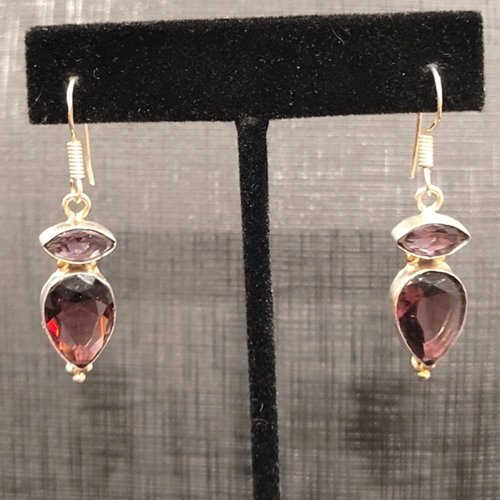 Amethyst and Sterling Silver Earrings